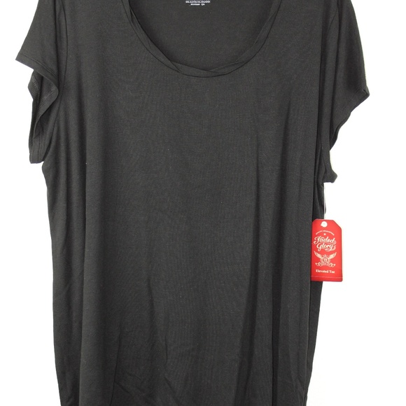 Women's Plus Size Black T-shirt, Faded Glory, XXL - Picture 2 of 7
